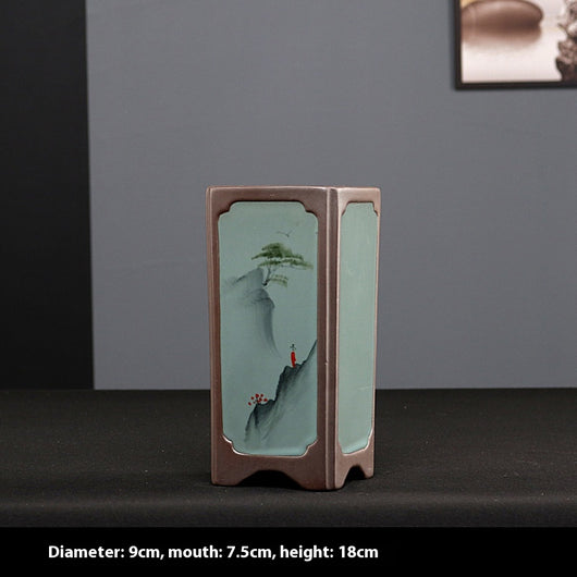 Maceta Cerámica Cuadrada Púrpura para Orquídeas y Plantas de Interior - Image 12