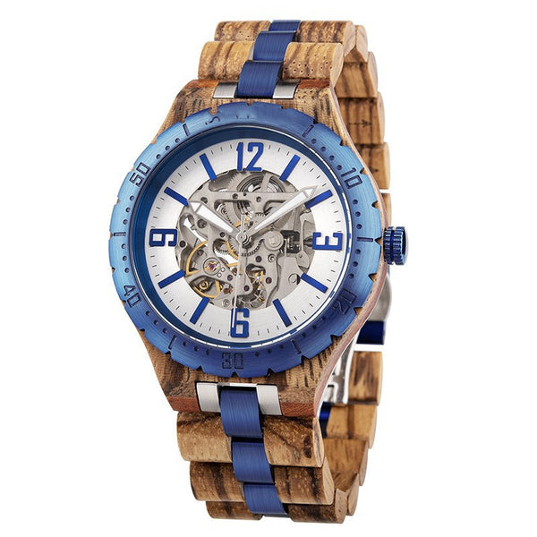 Reloj Mecánico Automático de Madera para Hombre Lujo