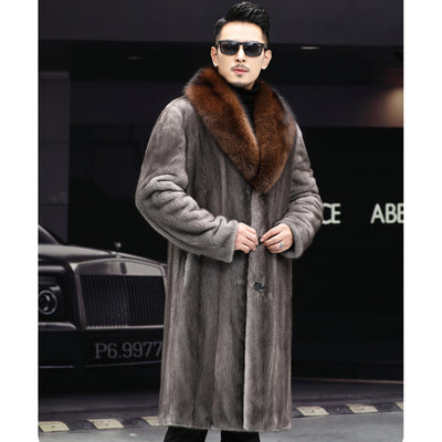 Abrigo Grueso de Piel Larga para Hombre - Casual Cálido Otoño Invierno - Image 3