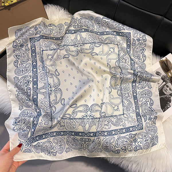 Pañuelo de Seda Cuadrado 70cm Estilo Coreano - Versátil y Elegante