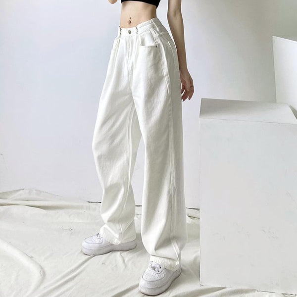 Pantalones Vintage con Cintura Alta y Pierna Ancha