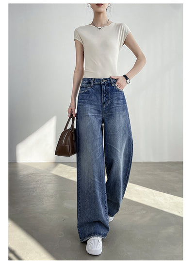 Jeans Azul Claro Cintura Alta Pierna Ancha Mujer Corte Recto - Image 16