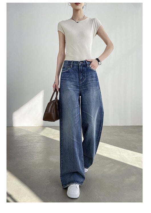 Jeans Azul Claro Cintura Alta Pierna Ancha Mujer Corte Recto - Image 16