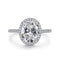 Anel de prata esterlina S925 banhado a prata com diamante "ovo de pombo" US5