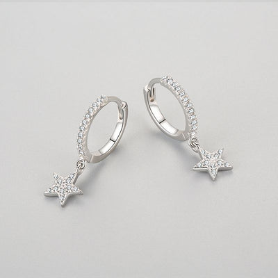 Aretes de Plata 925 con Circonitas Micro-incrustadas en Forma de Estrella - Image 11