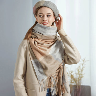 Bufanda Escocesa de Lana para Mujer - Abrigo Cálido Otoño e Invierno - Image 3