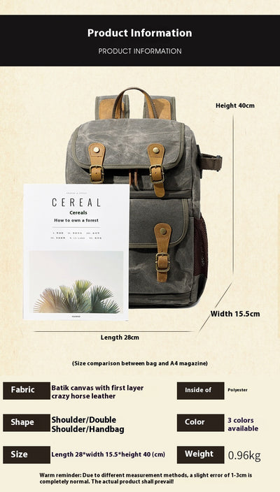Mochila Cámara SLR Impermeable de Lona - Unisex Profesional - Image 21