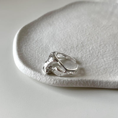 Anillo de Plata Esterlina 925 Irregular Minimalista para Mujer - Image 6