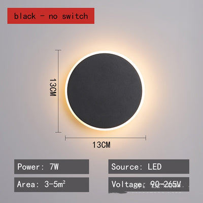 Lámpara LED de Pared Redonda Nórdica - Luz Moderna para Dormitorio y Pasillo - Image 4