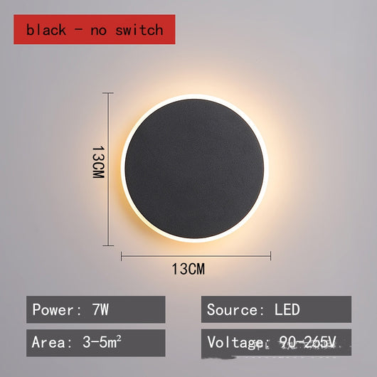 Lámpara LED de Pared Redonda Nórdica - Luz Moderna para Dormitorio y Pasillo - Image 4