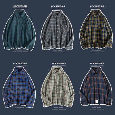 Abrigo Retro de Cuadros para Hombre - Estilo Suelto y Personalidad - Image 3