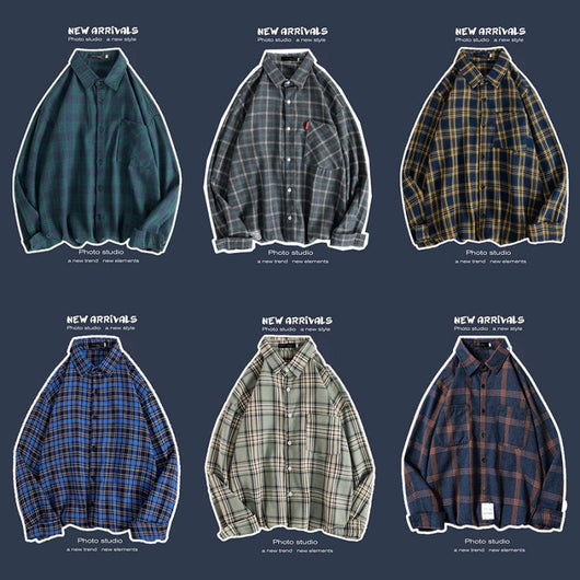 Abrigo Retro de Cuadros para Hombre - Estilo Suelto y Personalidad - Image 3