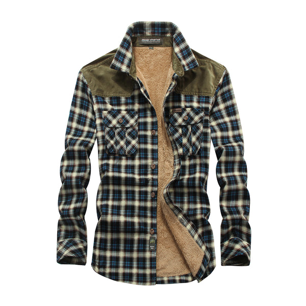 Camisa de Cuadros Gruesa y Cálida - Manga Larga Suelta y Cómoda