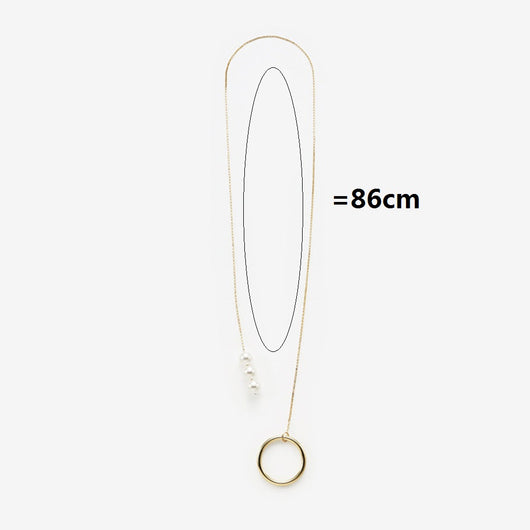 Cadena larga de suéter coreano con perlas elegantes - Image 9