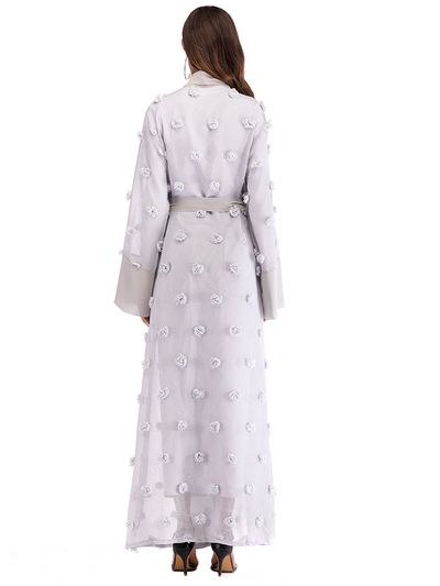 Cardigan Bata de Encaje Floral 3D con Cierre de Cordones y Mangas Largas - Image 69