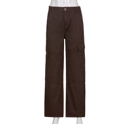 Pantalones Casuales de Cintura Alta y Pierna Recta para Mujer - Image 7