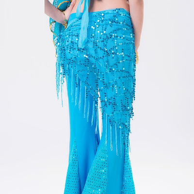 Faja de Danza Vientre con Lentejuelas Triangular para Presentaciones y Práctica - Image 18