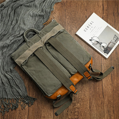 Mochila Estilo Retro Americana de Lona Desgastada para Hombre - Ideal para Aventuras al Aire Libre - Image 3