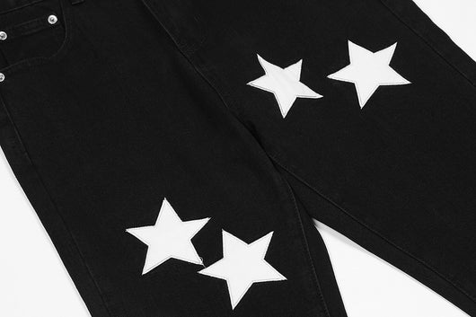 Jeans Acampanados Casuales con Estampado de Estrellas para Hombre - Image 5