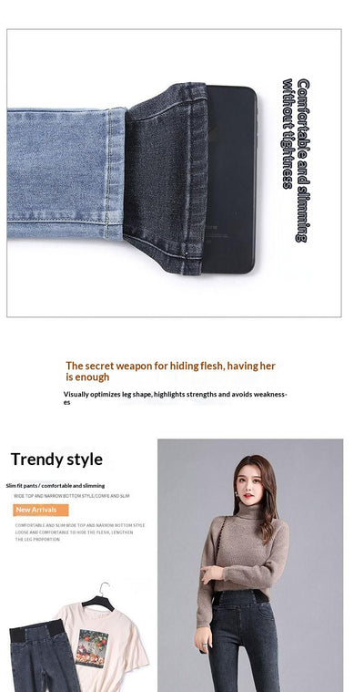 Jeans Skinny de Cintura Alta con Forro Polar Cálido y Cintura Elástica - Image 16