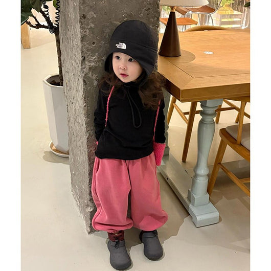 Pantalones de Buzo para Niñas Rojo Rosado - Otoño e Invierno - Image 5