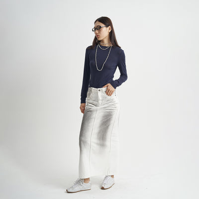 Falda Denim Lavada Estilo Otoño - Image 4