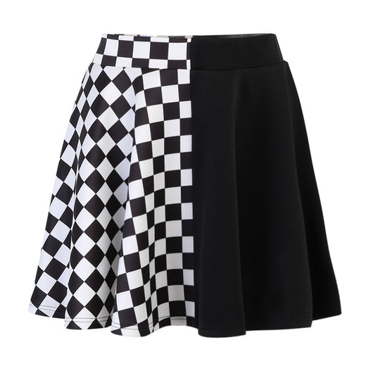Falda Plisada de Cintura Alta con Detalles de Cuadros Contrastantes - Image 10