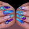 Adhesivos de Uñas Degradado Azul Púrpura - Estilo Francés Premium