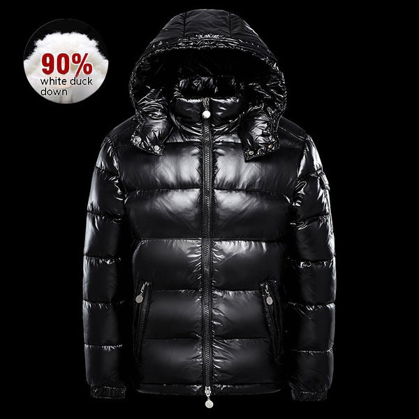 Chaqueta Acolchada Negra Brillante para Parejas