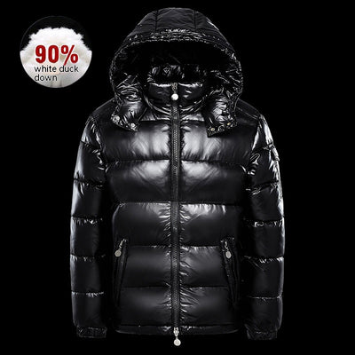 Chaqueta Acolchada Negra Brillante para Parejas