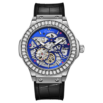 Reloj Mecánico Automático para Hombre con Movimiento Hueco y Diamantes - Image 7