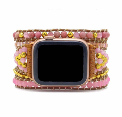 Pulsera Envolvente de 5 Capas Ónix Desgastado con Correa Trenzada Boho - Image 6