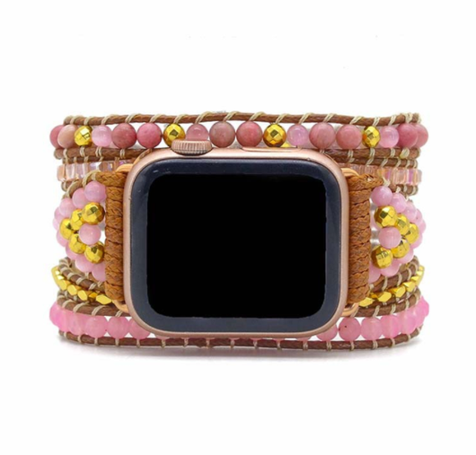 Pulsera Envolvente de 5 Capas Ónix Desgastado con Correa Trenzada Boho - Image 6