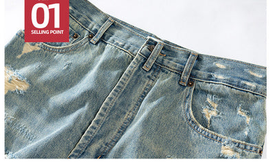 Pantalones Vaqueros Doble Capa con Flecos para Hombre y Mujer - Image 11