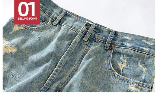 Pantalones Vaqueros Doble Capa con Flecos para Hombre y Mujer - Image 11