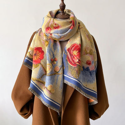 Bufanda Gruesa de Invierno con Diseño Jacquard Tipo Cashmere - Image 48