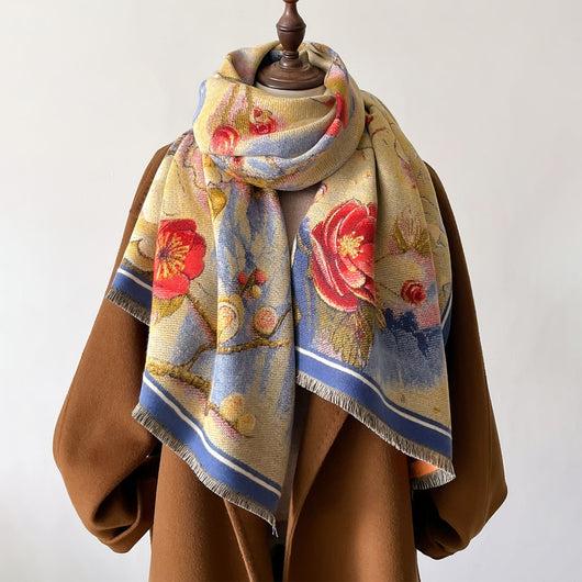 Bufanda Gruesa de Invierno con Diseño Jacquard Tipo Cashmere - Image 48