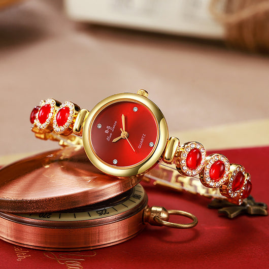 Reloj de Pulsera Elegante para Mujer con Dial Redondo y Diamantes - Image 3
