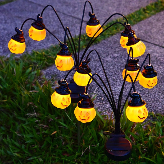 Lámpara Solar LED Calabaza Decorativa para Exterior - Iluminación Navideña para Jardín