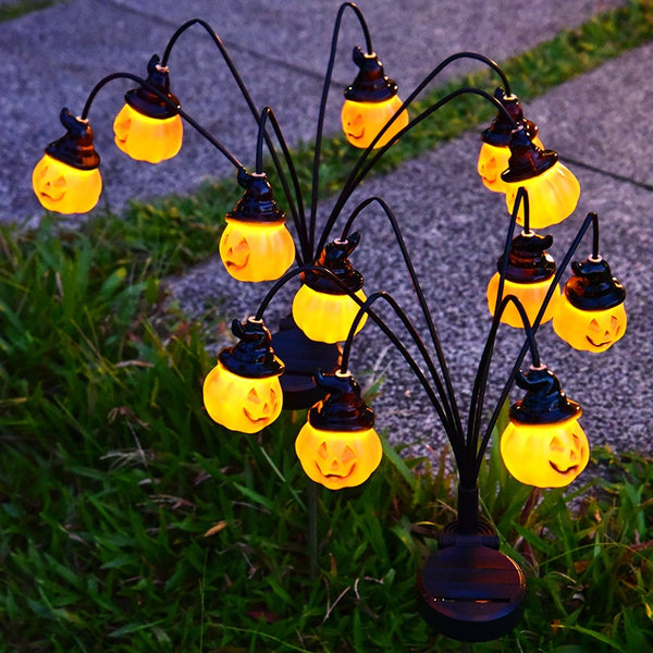 Lámpara Solar LED Calabaza Decorativa para Exterior - Iluminación Navideña para Jardín