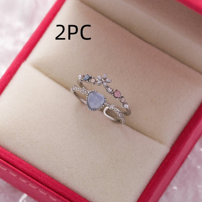 Anillo Flor de Cristal Diamante con Circonita Micro Incrustada - Diseño Abierto Ajustable - Image 20
