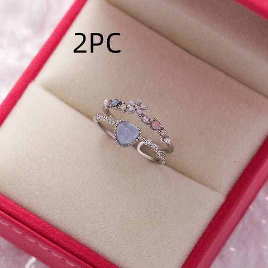 Anillo Flor de Cristal Diamante con Circonita Micro Incrustada - Diseño Abierto Ajustable - Image 20