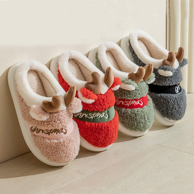 Pantuflas Navideñas de Invierno con Diseño de Alce - Cómodas y Acogedoras - Image 2