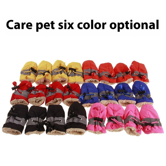Four blue pet booties with grey trim and adjustable blue drawstrings, designed for dogs or puppies. - Image 20