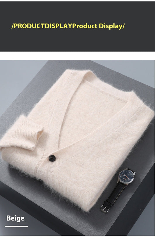 Cardigan Tejido con Cuello V y Botones para Hombre - Image 13