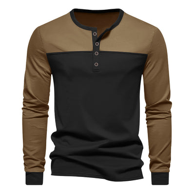 Camiseta Base Retro de Bloques de Color Manga Larga para Hombre - Image 5
