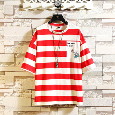 Playera Hombre Cuello Redondo a Rayas de Manga Corta - Image 5