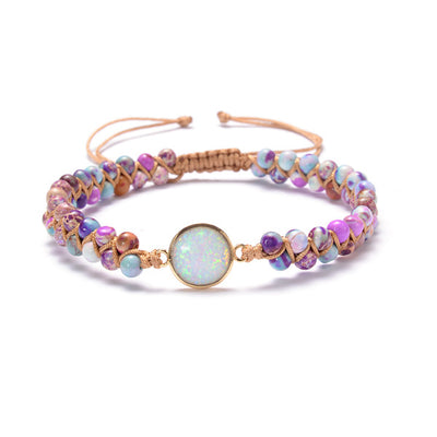 Pulsera Tejida a Mano con Amatista y Ópalo - Image 16