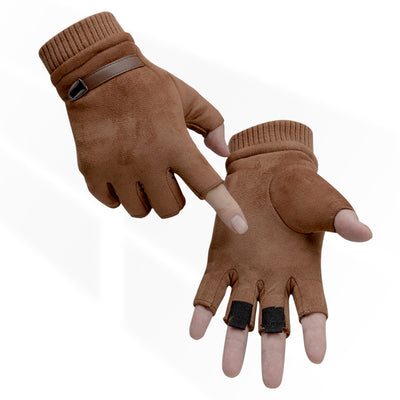 Guantes Deportivos de Ante sin Dedos para Hombre con Forro Cálido - Image 9