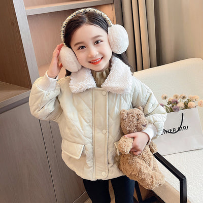 Chaqueta Casual de Invierno para Niñas con Cuello Polo Cálido - Image 23